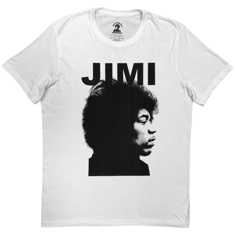 Jimi Hendrix - Side Shot Heren Tshirt - Wit